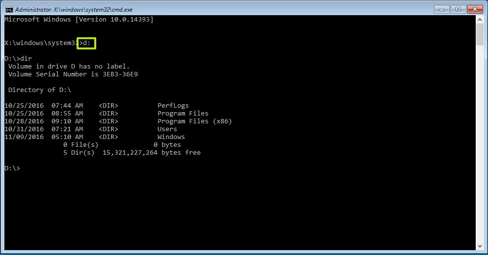 Command Prompt in Advanced startup