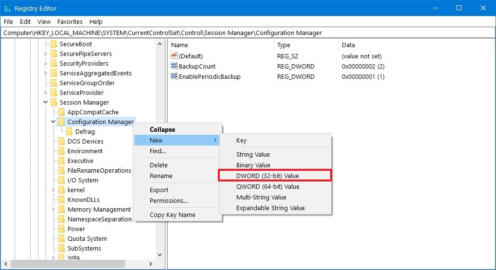Configuration Manager registry