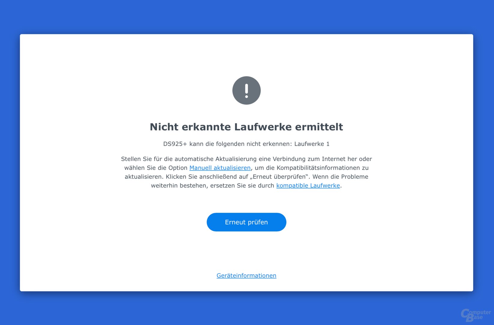 Die Ausgangssituation: Nicht-zertifizierte Laufwerke verhindern die Initialisierung des NAS